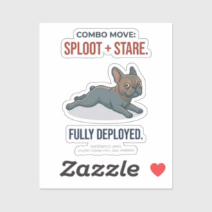 Funny French Bulldog Sploot And Stare Combo Dog Gi Sticker