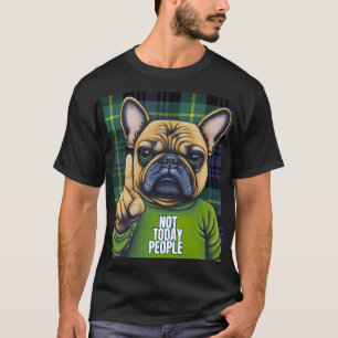 Funny French Bulldog Stylish Plaid for Dog Lovers T-Shirt