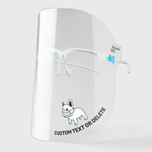 Funny French Bulldog Wearing Face Mask Custom Text