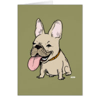 Funny French Bulldog with Huge Tongue Sticking Out Card