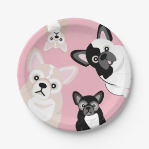 French bulldog paper plates best sale