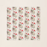 Funny French Bulldogs Christmas Holiday Pattern Scarf<br><div class="desc">Frenchie Lover's Lightweight Holiday Scarf. Funny Light Tan French Bulldog Cartoon Dog with Huge Tongue Sticking Out Wearing a Santa Hat. A cute patterned scarf that makes a great gift for Frenchie moms. Visit Jenn’s Doodle World for even more fun French Bulldog designs and original gifts for pet lovers.</div>