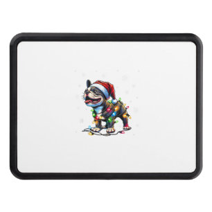 Funny French Bulldogs Christmas Santa Hat Lights S Hitch Cover
