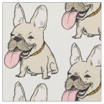 Funny French Bulldogs Patterned Frenchie Lover&#39;s Fabric