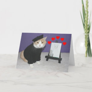 Funny French Cat Valentine Holiday Card