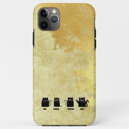 Funny French cats counting distressed faux gold  iPhone 11 Pro Max Case