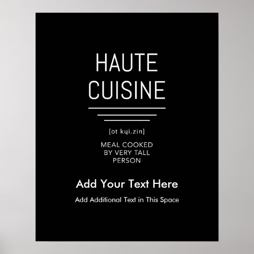 Funny French Chef Haute Cuisine Poster