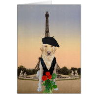 Funny French Dog/Lab Valentine Card