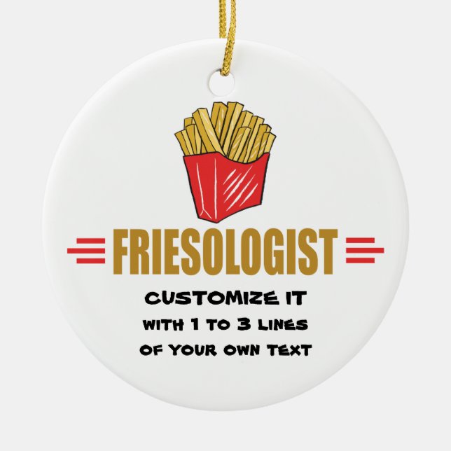 Funny French Fries Ceramic Ornament (Front)
