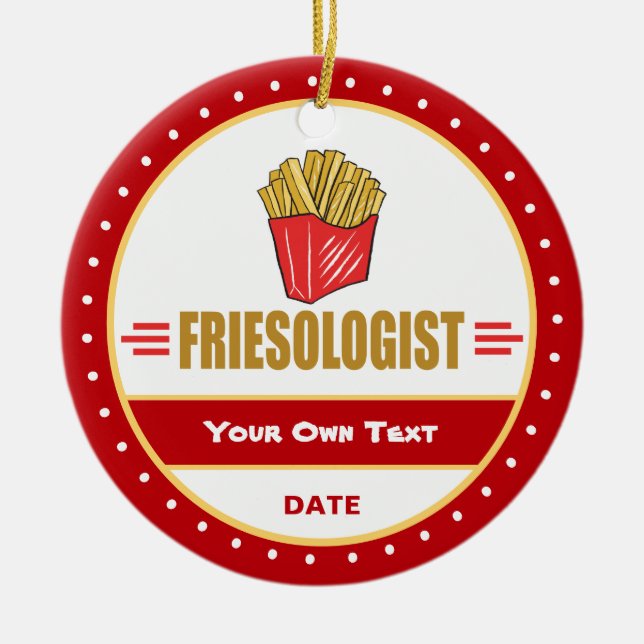 Funny French Fries Ceramic Ornament (Front)