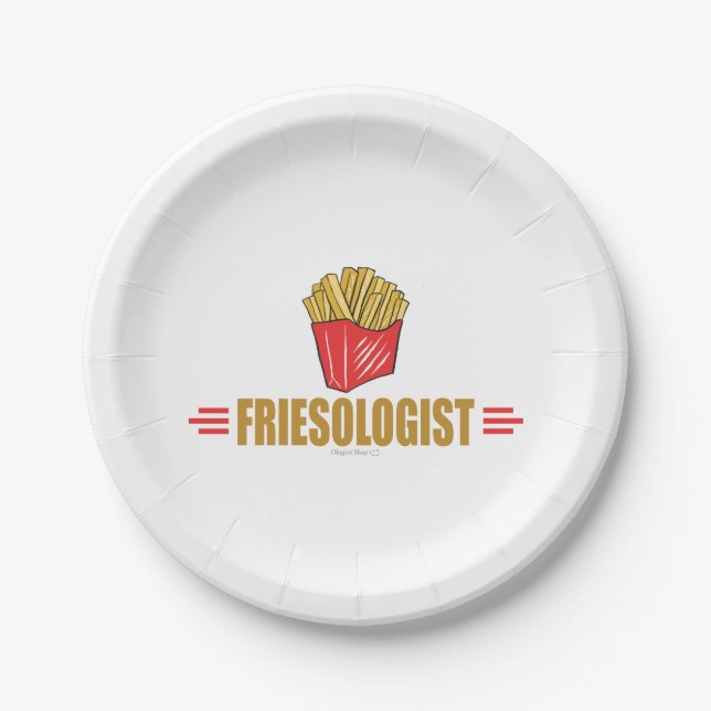 Funny French Fries Lover Paper Plates (Front)