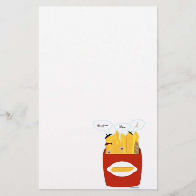 Funny French Fries Stationery (Front)