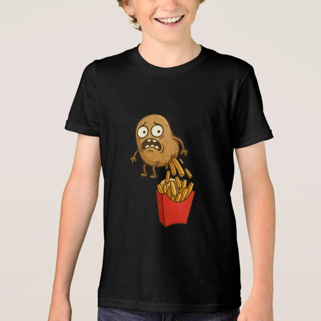  Funny French Fries T-Shirt Tri-Blend Shirt (Front)