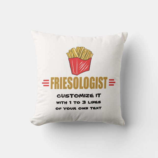 Funny French Fries Throw Pillow (Front)
