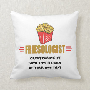Funny French Fries Throw Pillow