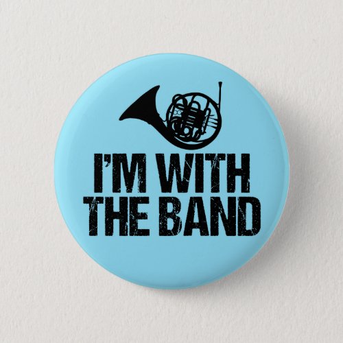 Funny French Horn Button