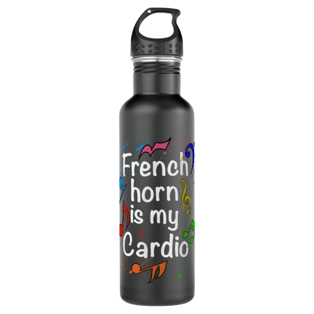 Funny French Horn Musical Instrument French Horn P Stainless Steel Water Bottle (Front)