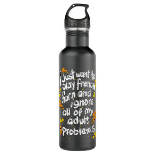 Funny French Horn Musical Instrument French Horn P Stainless Steel Water Bottle