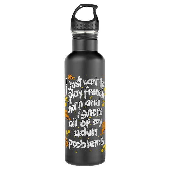Funny French Horn Musical Instrument French Horn P Stainless Steel Water Bottle (Front)
