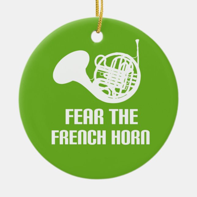 Funny French Horn Ornament (Front)