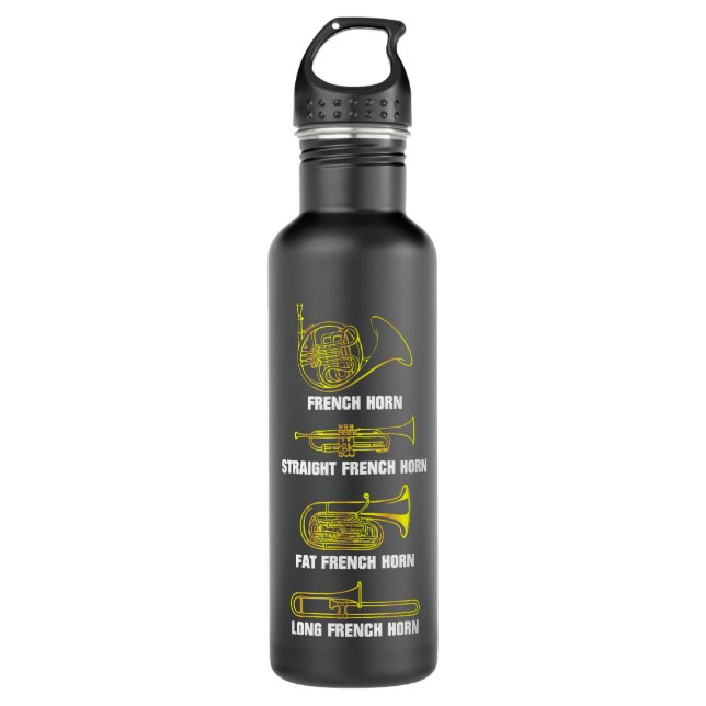 Funny French Horn Variations3 Stainless Steel Water Bottle (Front)