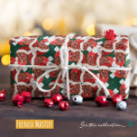 Funny French Mastiff Christmas Pattern Wrapping Paper<br><div class="desc">Funny French Mastiff Christmas Pattern features a watercolor of a French Mastiff with a red Santa's Hat and a red Christmas scarf. Funny design for Dog Lovers!</div>