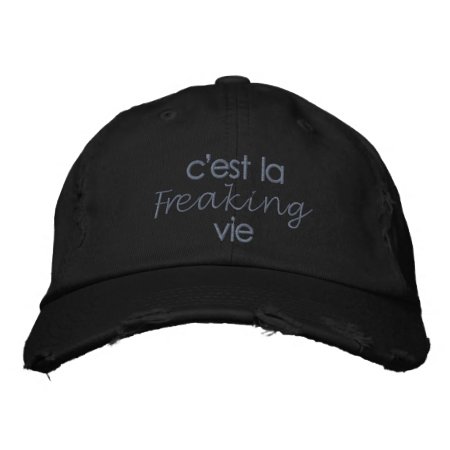 Funny French Quote In Black Embroidered Baseball Cap