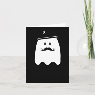 Funny French Teacher Halloween Bonjour Ghost  Card
