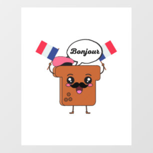 Funny French Toast "Bonjour"  Floor Decals