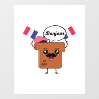 Funny French Toast "Bonjour"  Floor Decals
