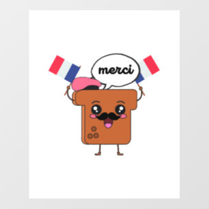 Funny French Toast "Merci" Floor Decals