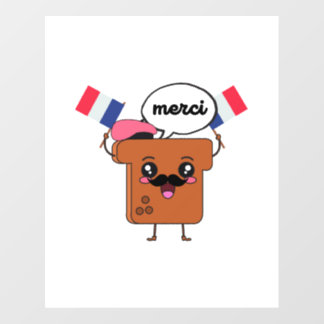 Funny French Toast "Merci" Floor Decals