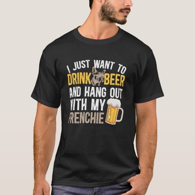 Funny Frenchie Dad of A Frenchie Father French Bul T-Shirt (Front)
