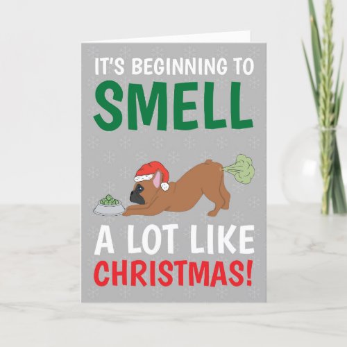 Funny Frenchie Farting Christmas  Holiday Card