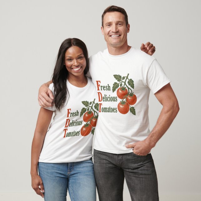 Funny Fresh Delicious Tomatoes Vintage woodblock  T-Shirt (Unisex)