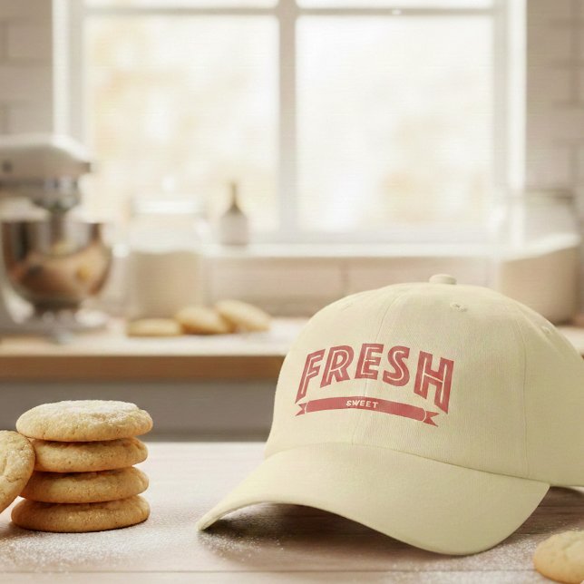 Funny Fresh Sweet Retro Butter Stick Baseball Cap (A SWEET gift for your favorite baker, chef or foodie. This butter yellow baker cap is FRESH)