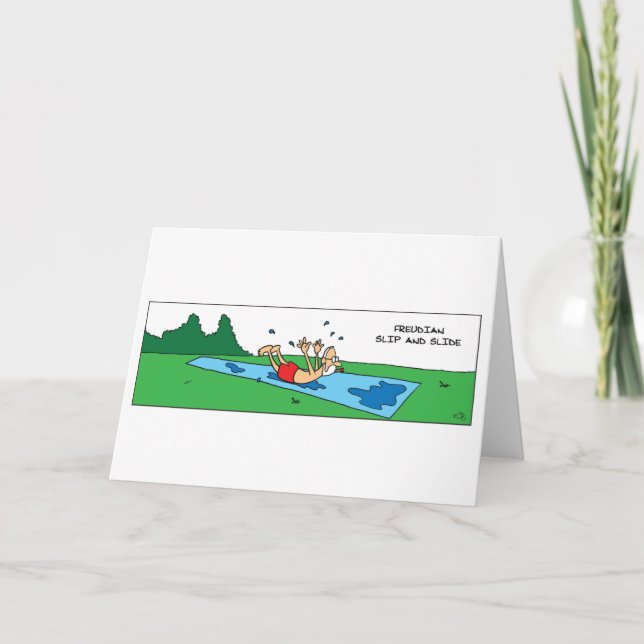 Funny Freudian Slip and Slide Card (Front)