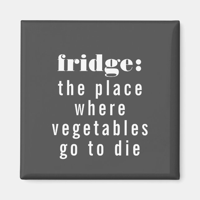 Funny Fridge Definition Gray and White Magnet (Front)