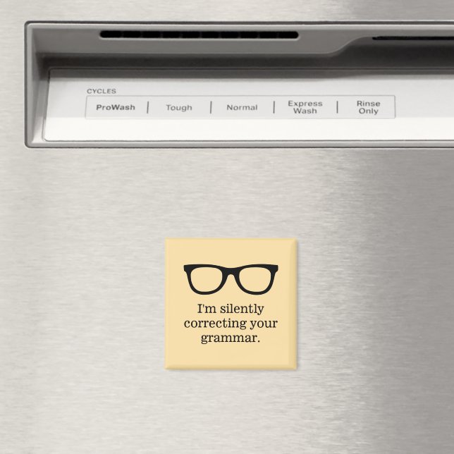 Funny fridge magnet with black teacher spectacles (In Situ (Dishwasher))