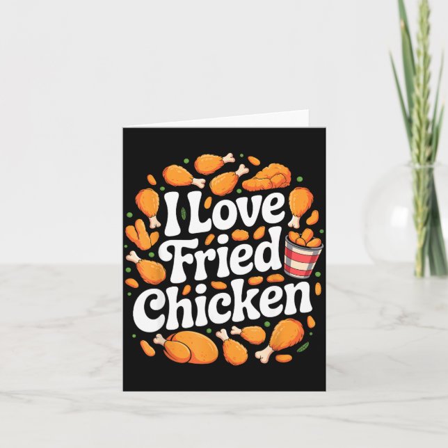 Funny Fried Chicken Art For Men Women Kids Fast Fo Card (Front)