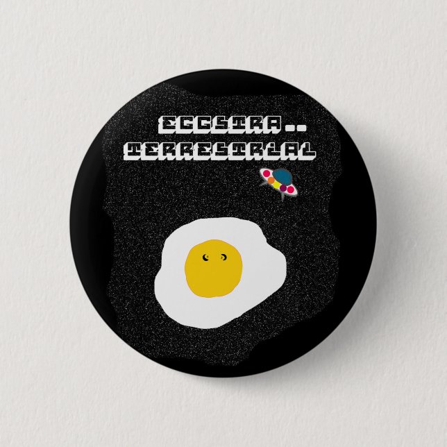 Funny Fried egg in space Button (Front)