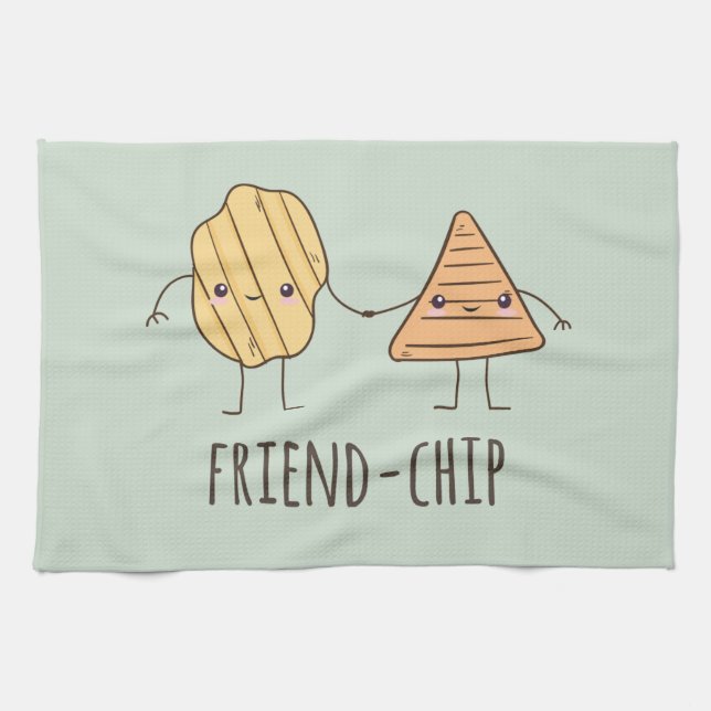Funny Friend-chip potato chips Kitchen Towel (Horizontal)