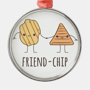 Funny Friend-chip potato chips Metal Ornament