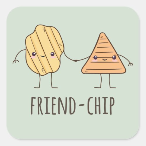 Funny Friend_chip potato chips Square Sticker