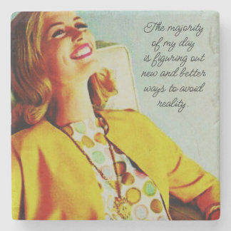 Funny Friend Drinking Wine Quote Gift Housewarming Stone Coaster