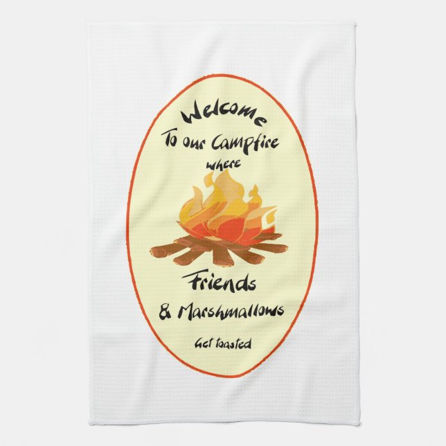 Funny Friend Marshmallow Camping Quote Towel (Vertical)