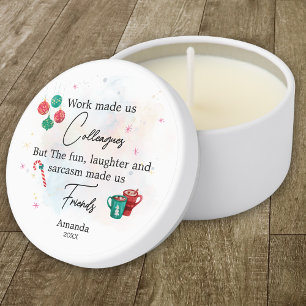 Funny friends colleagues christmas personalized mini candle favors