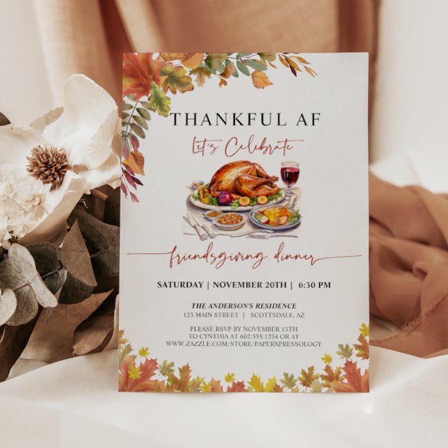 Funny Friendsgiving Dinner Thanksgiving Invitation (Creator Uploaded)
