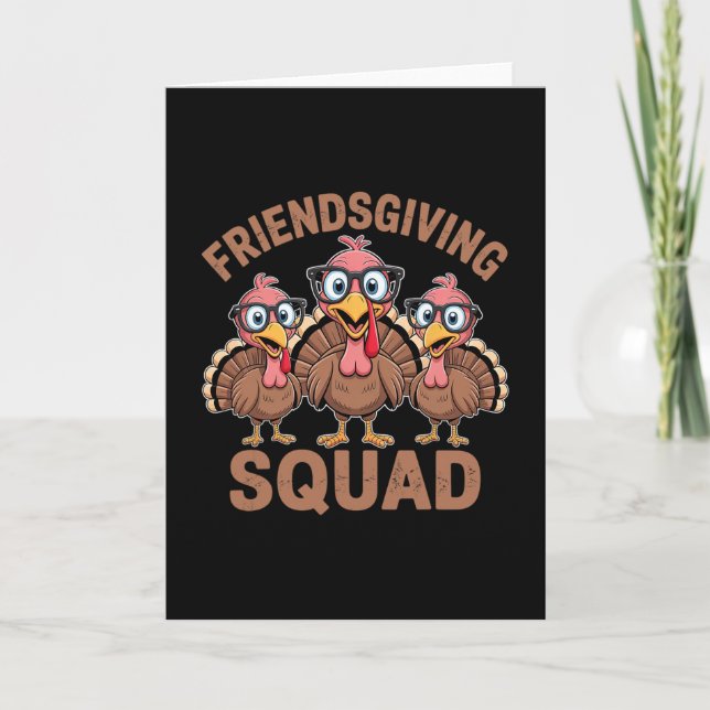 Funny Friendsgiving Turkey Trot Squad Matching Tha Card (Front)