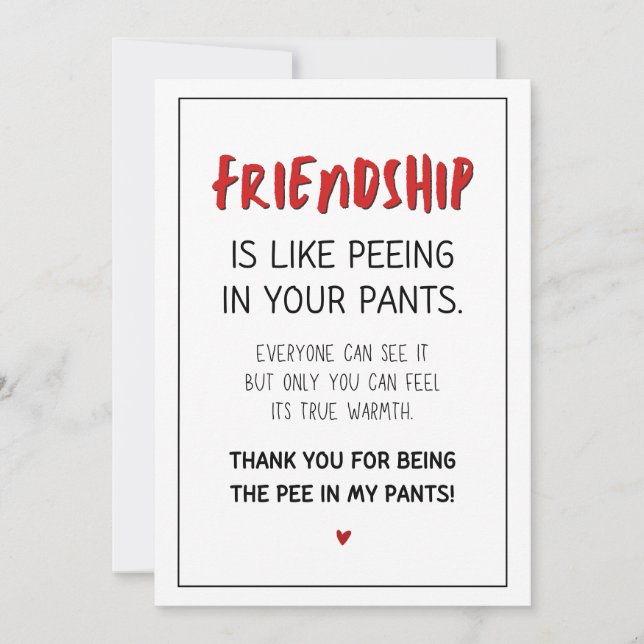 Funny friendship card, friend postcard, humorous holiday card (Front)